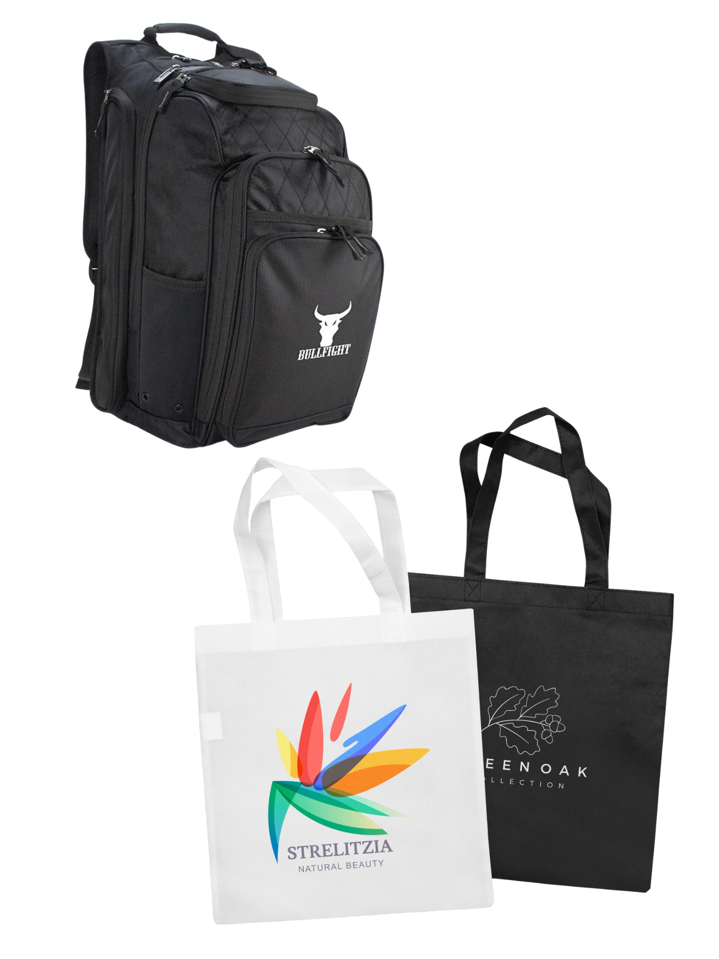 Bags, Backpacks, Tote Bags, Canvas Bags, Conference Bags, Non Woven Bags.